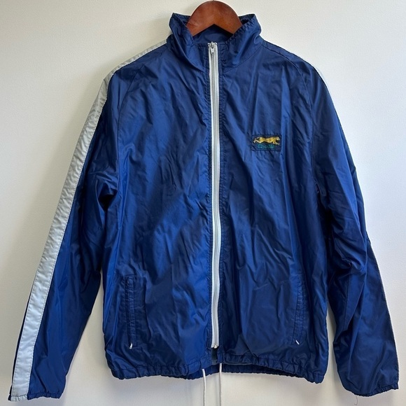 Vintage 90s Windbreaker Navy Blue Unique Rare Men’s Size Large - Picture 1 of 5